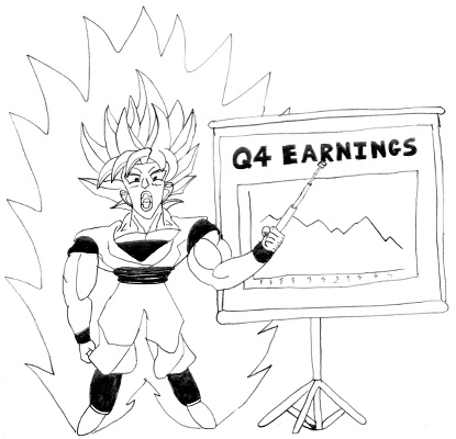Goku powering up for his quarterly reports