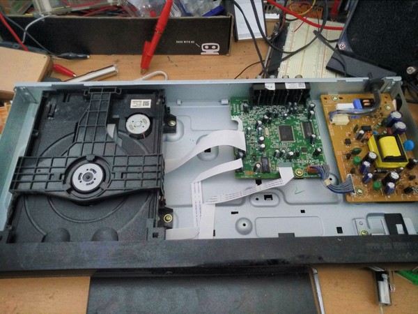 DVD Player with top of case removed